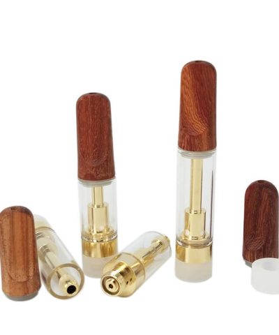 Wholesale-Empty-CCELL-Cartridge-with-Wood-Tip-1-gram-and-half-gram-gold-color-open-detail